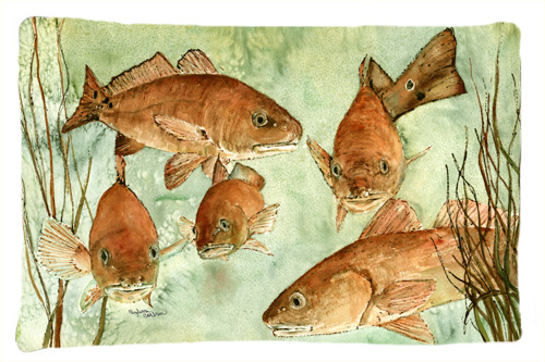 8983PILLOWCASE Red Fish Swim Fabric Standard Pillowcase