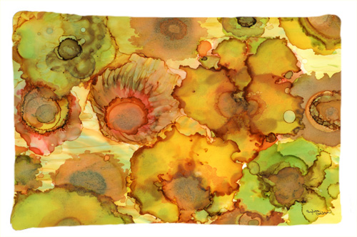 Abstract Flowers in Yellows & Oranges Fabric Standard Pillowcase