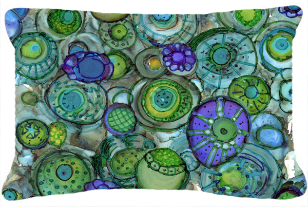 Abstract in Blues & Greens Fabric Decorative Pillow