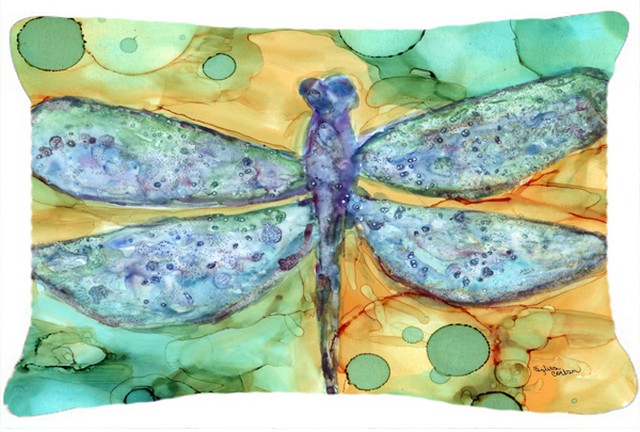 Abstract Dragonfly Fabric Decorative Pillow