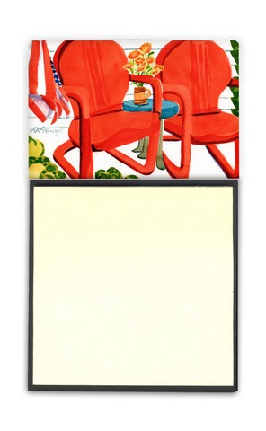 Red Chairs Patio View Sticky Note Holder