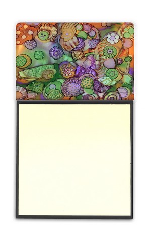 Abstract in Purple Green & Orange Sticky Note Holder