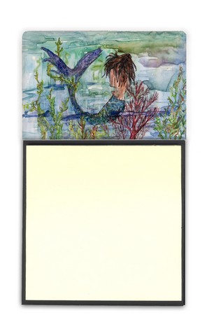 Brunette Mermaid Coral Fantasy Sticky Note Holder