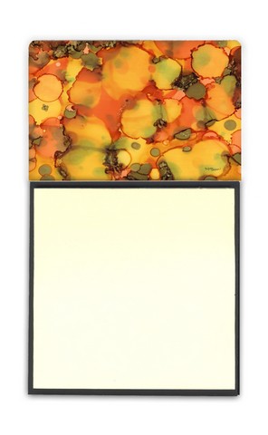 Abstract in Orange & Greens Sticky Note Holder