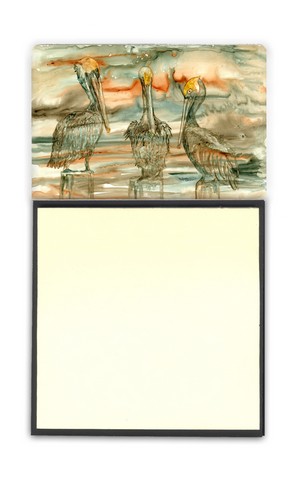 Pelicans on their perch Abstract Sticky Note Holder