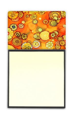 Abstract Flowers in Oranges & Yellows Sticky Note Holder
