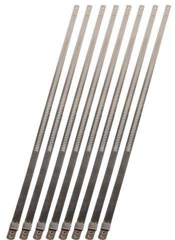 7 mm x 9 in. Stainless Positive Lock Ties, Pack of 8