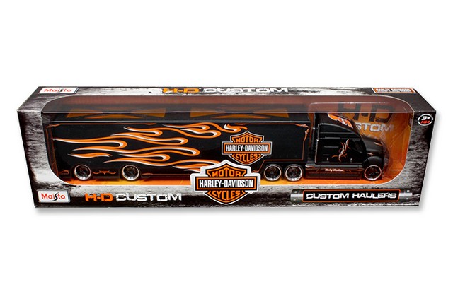 Maisto 11516BK Harley Davidson Custom Hauler Trailer Black 1-64 Diecast Model Truck
