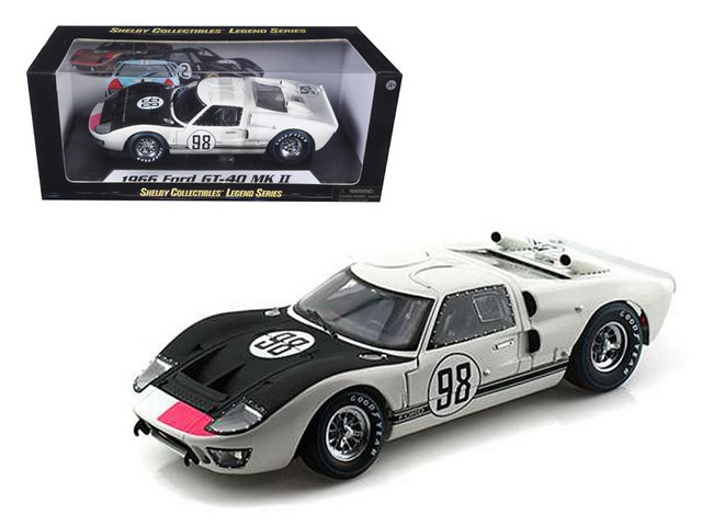 1966 Ford GT-40 MK 2 No.98 White 1-18 Diecast Car Model - White - 8in. H x 15in. W x 7in. D - 4 lbs -  GamesGoneWild, GA3465582