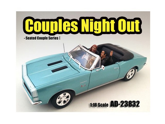 Picture of American Diorama 23832 Seated Couple 2 Piece Figure Set Release 1 for 1-18 Scale Models Car