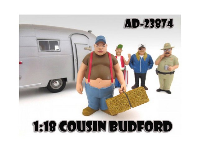 Picture of American Diorama 23874 Cousin Budford Trailer Park Figure for 1-18 Scale Diecast Model Cars