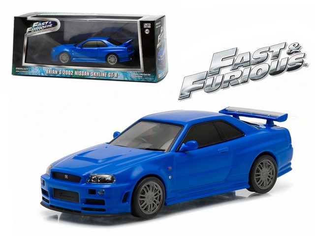 86219 Brians 2002 Nissan Skyline GT-R Blue Fast & Furious Movie 2009 1-43 Diecast Model Car -  GreenLight