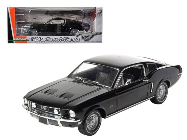 1968 Ford Mustang GT 2 Plus 2 Fastback Black Limited Edition 1 of 1800 Produced Worldwide 1-18 Diecast Model Car -  ThinkandPlay, TH637174