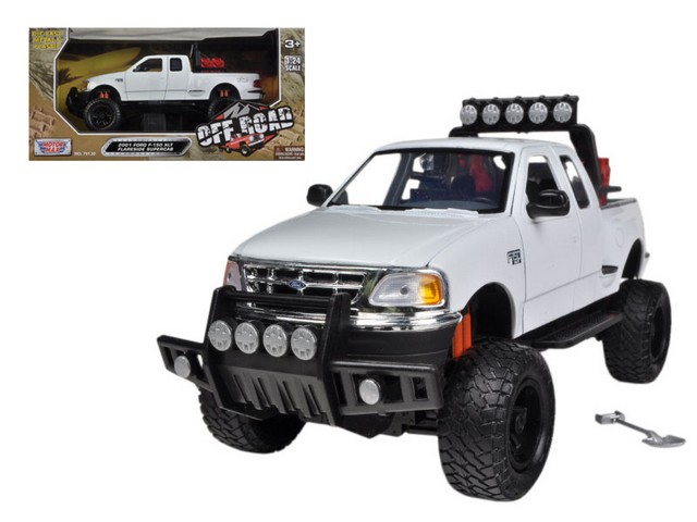79132w 2001 Ford F-150 XLT Flareside Supercab Pickup Truck Off Road White 1-24 Diecast Model -  MOTORMAX