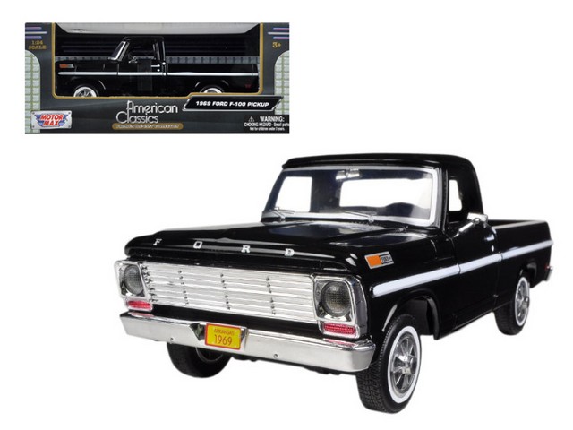 1969 Ford F-100 Pickup Truck Black 1-24 Diecast Model -  Play4Hours, PL898223