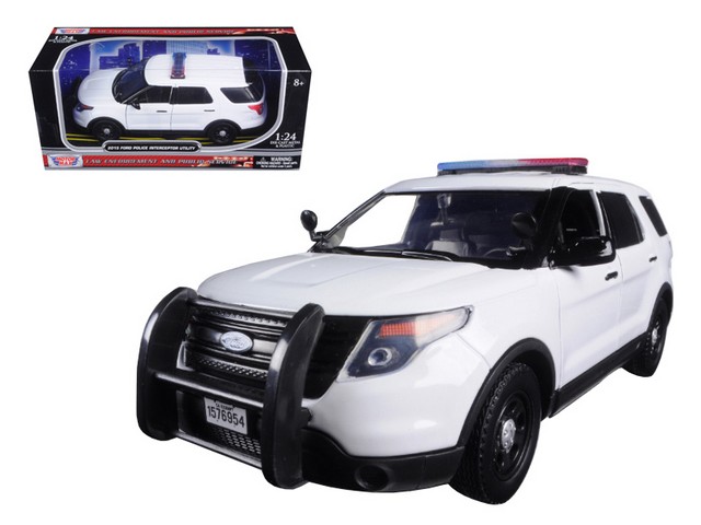 76959 2015 Ford Interceptor Unmarked Police Car with Light Bar White 1-24 Diecast Model Car -  MOTORMAX