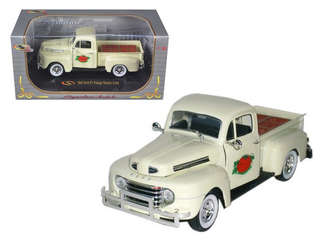 32388crm 1949 Ford F-1 Tomato Delivery Truck Cream 1-32 Diecast Model Car -  Signature Models