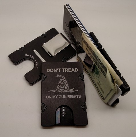 Helm Dont Tread on My Gun Rights RFID Protected Aluminum Wallet & Credit Card Holder, Black