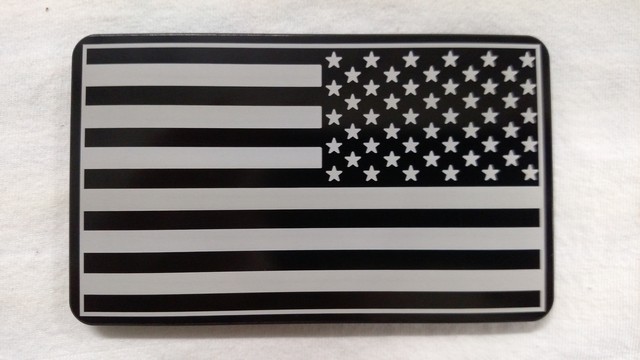 Picture of Helm 3 x 5 in. Billet Aluminum Trailer Hitch Cover - American Flag Army Patch