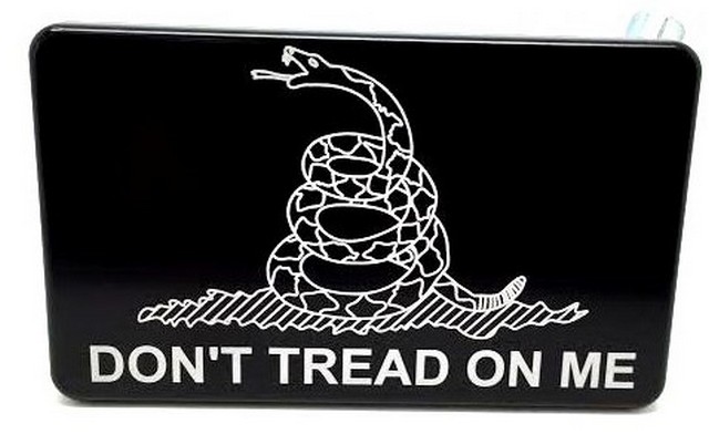 Picture of Helm 4 x 6 in. Billet Aluminum Trailer Hitch Cover - Do not Tread on Me