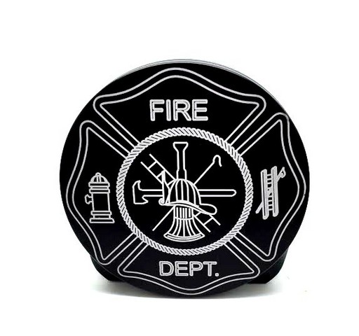 Picture of Helm 5 in. Round Billet Aluminum Trailer Hitch Cover - Fire Department