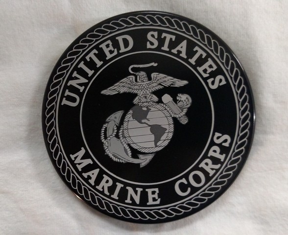 Picture of Helm 4 in. Round Billet Aluminum Trailer Hitch Cover - United States Marines