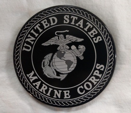 Picture of Helm 5 in. Round Billet Aluminum Trailer Hitch Cover - United States Marines