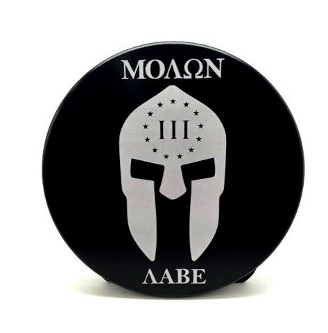 Picture of Helm 4 in. Round Billet Aluminum Trailer Hitch Cover - Movan Labe