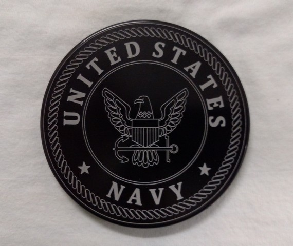 Picture of Helm 4 in. Round Round Billet Aluminum Trailer Hitch Cover - United States Navy