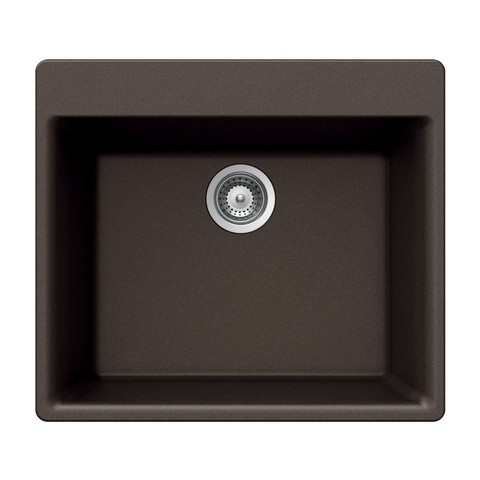 Picture of Houzer G-100 MOCHA Quartztone Series Composite Granite Topmount Single Bowl Kitchen Sink- Mocha