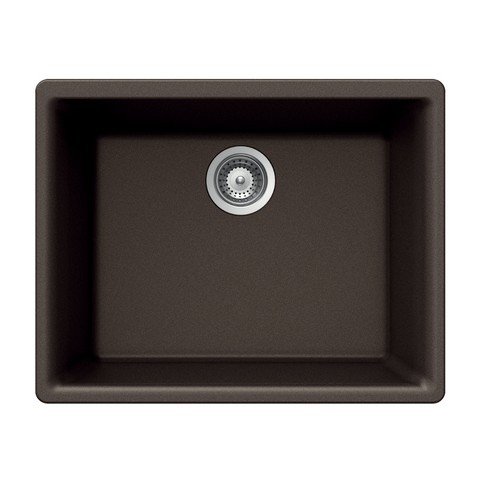 G-100U MOCHA Quartztone Series Composite Granite Undermount Single Bowl Kitchen Sink- Mocha -  Houzer