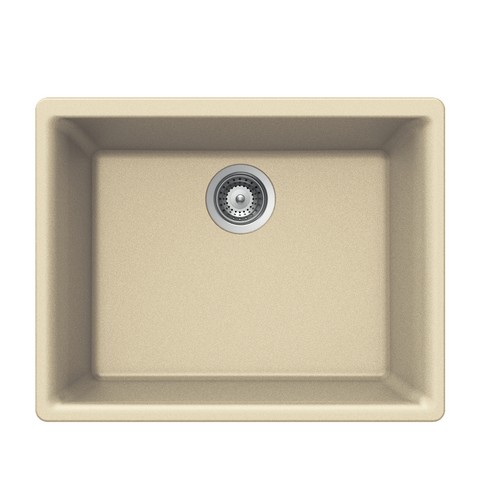 G-100U SAND Quartztone Series Composite Granite Undermount Single Bowl Kitchen Sink- Sand -  Houzer