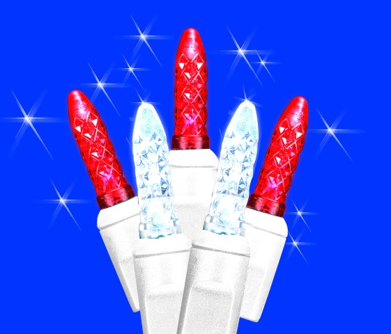 Kellogg Plastics  Holiday LED String Lights - Red & Pure White - 70 Bulbs - Energy Efficient