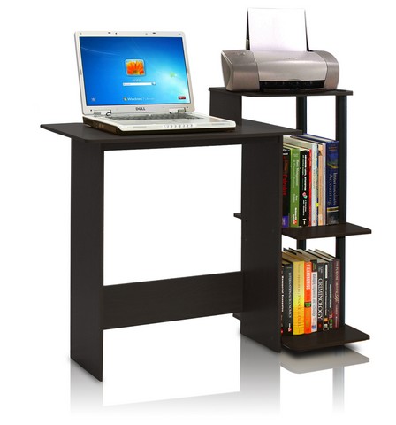 Efficient Home Laptop Notebook Computer Desk- Espresso & Black - 33.6 x 39.6 x 15.6 in.