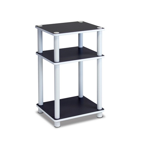Picture of Furinno Just 3-Tier No Tools Tube End Table- White with White Tube - 22.8 x 13.4 x 11.5 in.