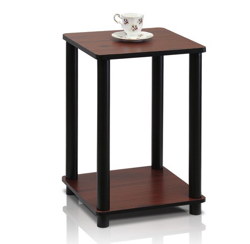 Picture of Furinno Turn-N-Tube End Table- Dark Cherry & Black - 20 x 13.4 x 13.4 in.