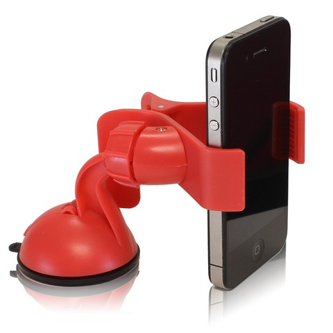 Picture of Furinno Easy Mount Suction Universal Car Phone Mount Holder- Red - 2 x 1 x 2 in.