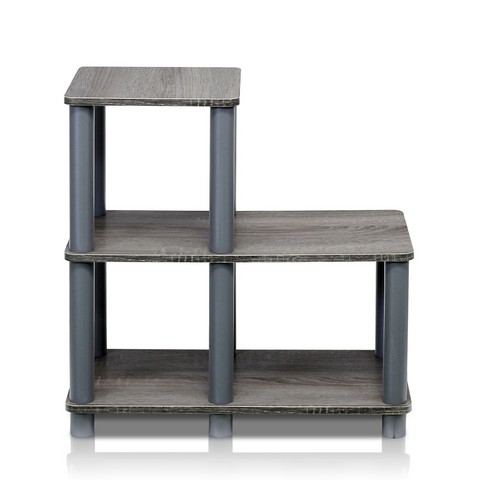 Picture of Furinno Turn-N-Tube Accent Decorative Shelf- French Oak & Grey - 19.9 x 18.9 x 9.4 in.