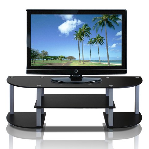 Turn-S-Tube Wide TV Entertainment Center- Black & Grey - 15.9 x 47.25 x 13.4 in.