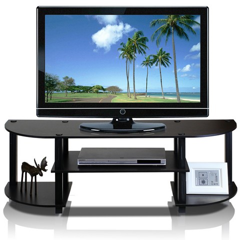 Turn-S-Tube Wide TV Entertainment Center- Espresso & Black - 15.9 x 47.25 x 13.4 in.