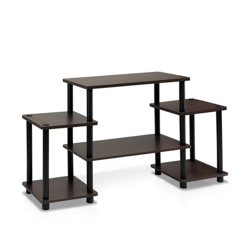 Picture of Furinno Turn-N-Tube No Tools Entertainment Center&#44; Dark Brown & Black - 22.85 x 41.5 x 11.6 in.