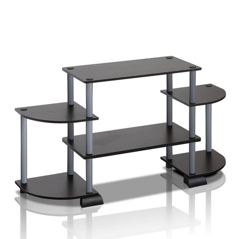 Picture of Furinno Turn-N-Tube Roundedecorner TV Entertainment Center&#44; Black & Grey - 22.85 x 41.5 x 11.6 in.