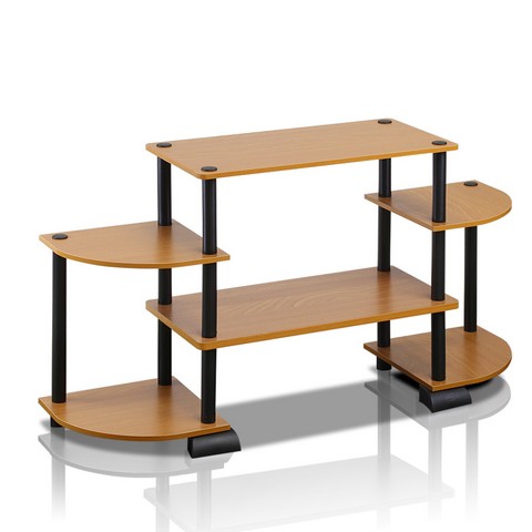 Picture of Furinno Turn-N-Tube Roundedecorner TV Entertainment Center&#44; Light Cherry & Black - 22.85 x 41.5 x 11.6 in.