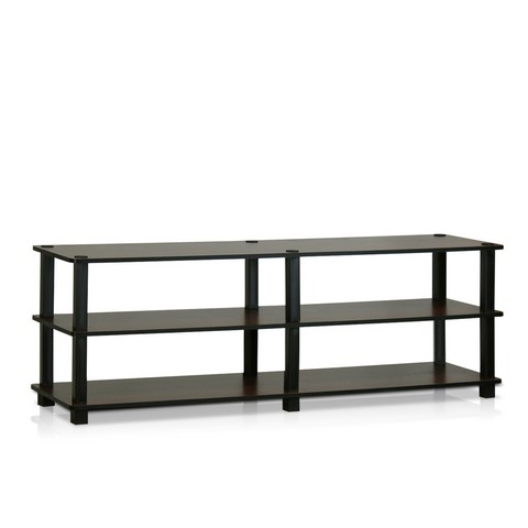 Picture of Furinno Turn-S-Tube No Tools 3-Tier Entertainment TV Stands- Dark Brown & Black - 15.4 x 47.2 x 11.6 in.