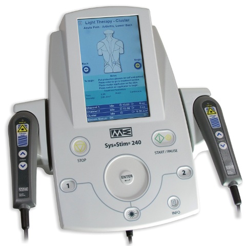 Picture of Mettler ME 240 Sys-Stim Neuromuscular Stimulator with Medium Wheel 2-Channel Stim with Optional Laser