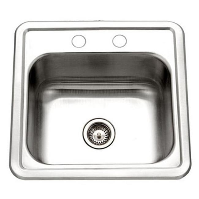 Houzer 1515-6BS-1 Hospitality Series Topmount Stainless Steel 2-Holes Bar & P...