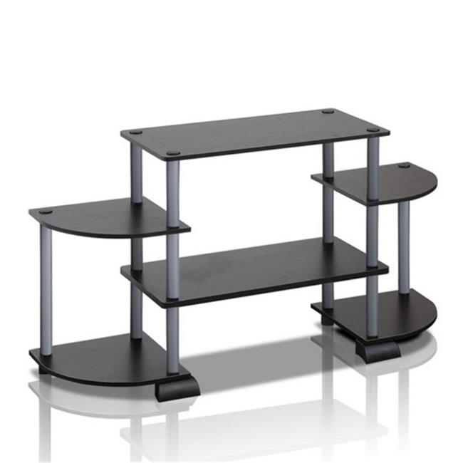 Furinno Turn-N-Tube Roundedecorner TV Entertainment Center- Black & Grey - 22...