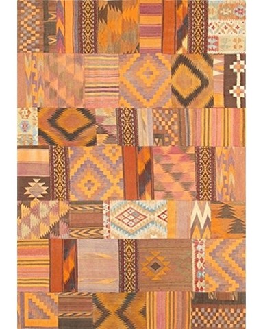 Vintage Patchwork Wool Area Rug - 6 ft. 6 in. x 9 ft. 8 in.