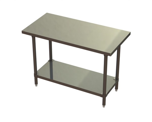 Prairie View ST303472-US Under Shelf Knock Down Stainless Steel Flat Top Tables - 34 x 30 x 72 in.