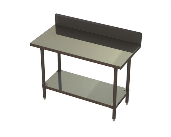 Prairie View STBS243460-US Under Shelf Knock Down Stainless Steel Backsplash Tables - 34 x 24 x 60 in.